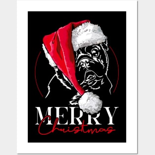 Cute Santa Pug Merry Christmas dog mom Posters and Art